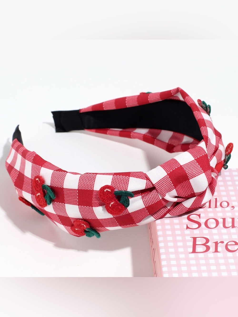 🍒Embroidered Cherry Knot Headband🍒